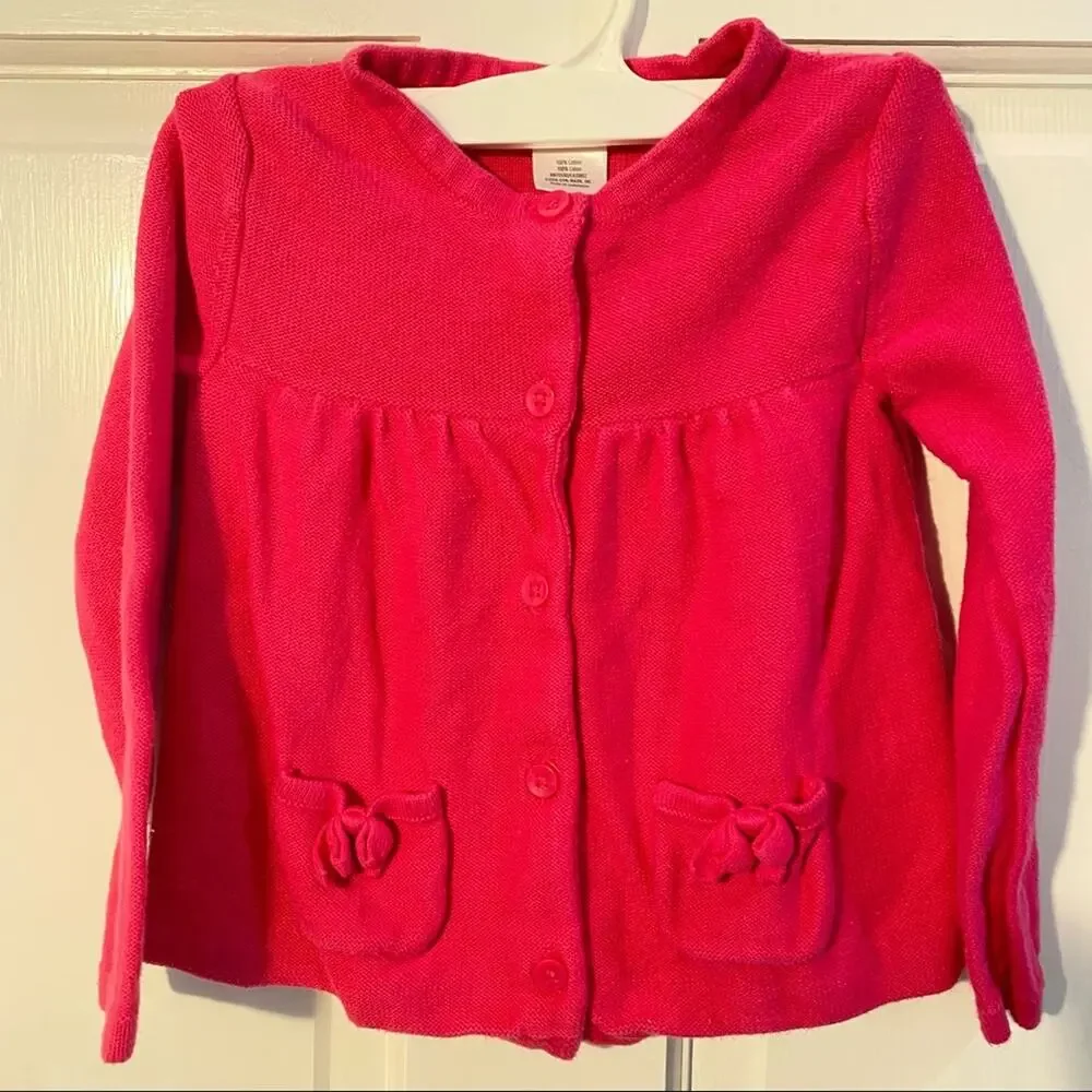 Gymboree 2T girls fuscia cardigan Sweater pockets